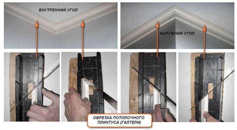 Как резать потолочный плинтус: углы внутренний и внешний, стуслом, схема, сколько градусов