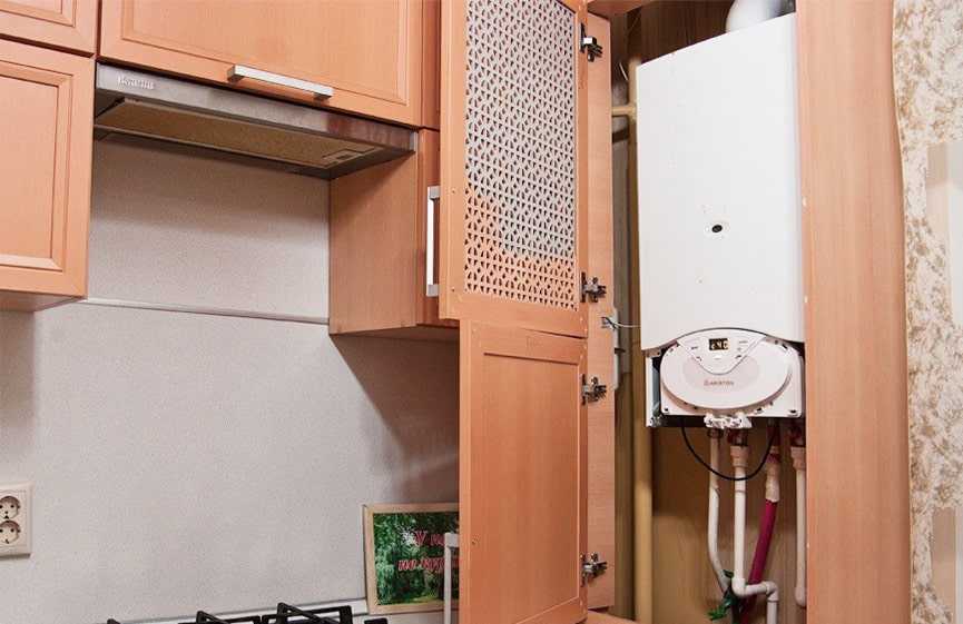 Как спрятать газовый котел на кухне: фото дизайна интерьера кухни