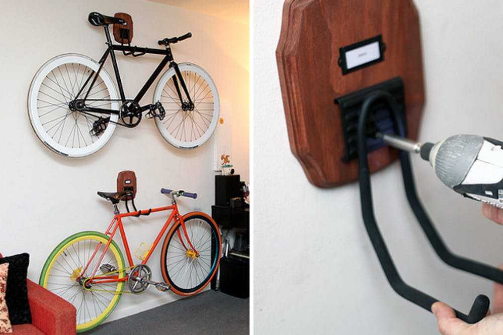 Крепление для велосипеда на стену своими руками из дерева фото