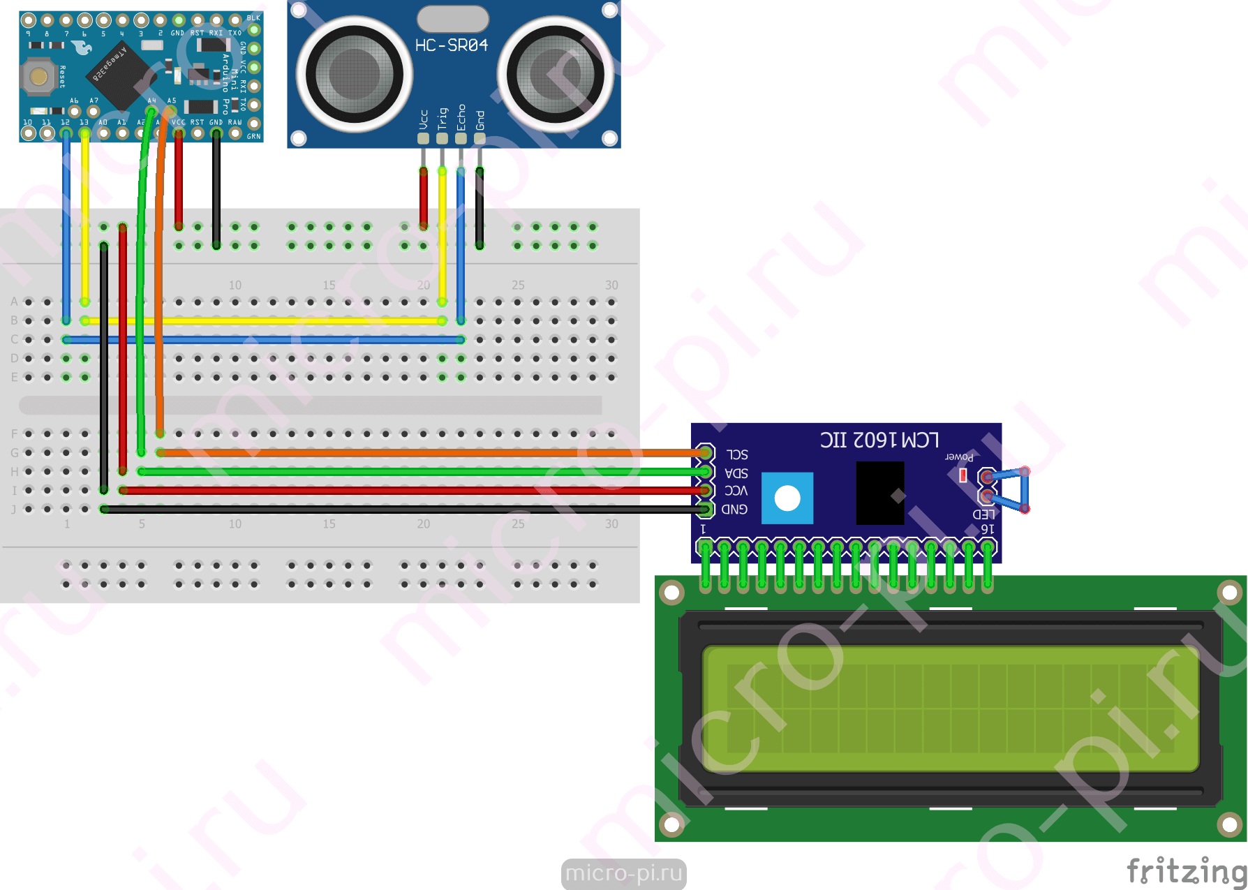 Arduino подключение уз датчика hc-sr04 » ардуино уроки