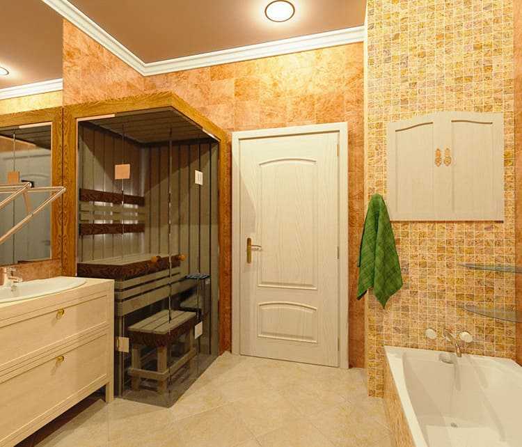  сауна в ванной комнате в частном доме, мини-баня и парилка