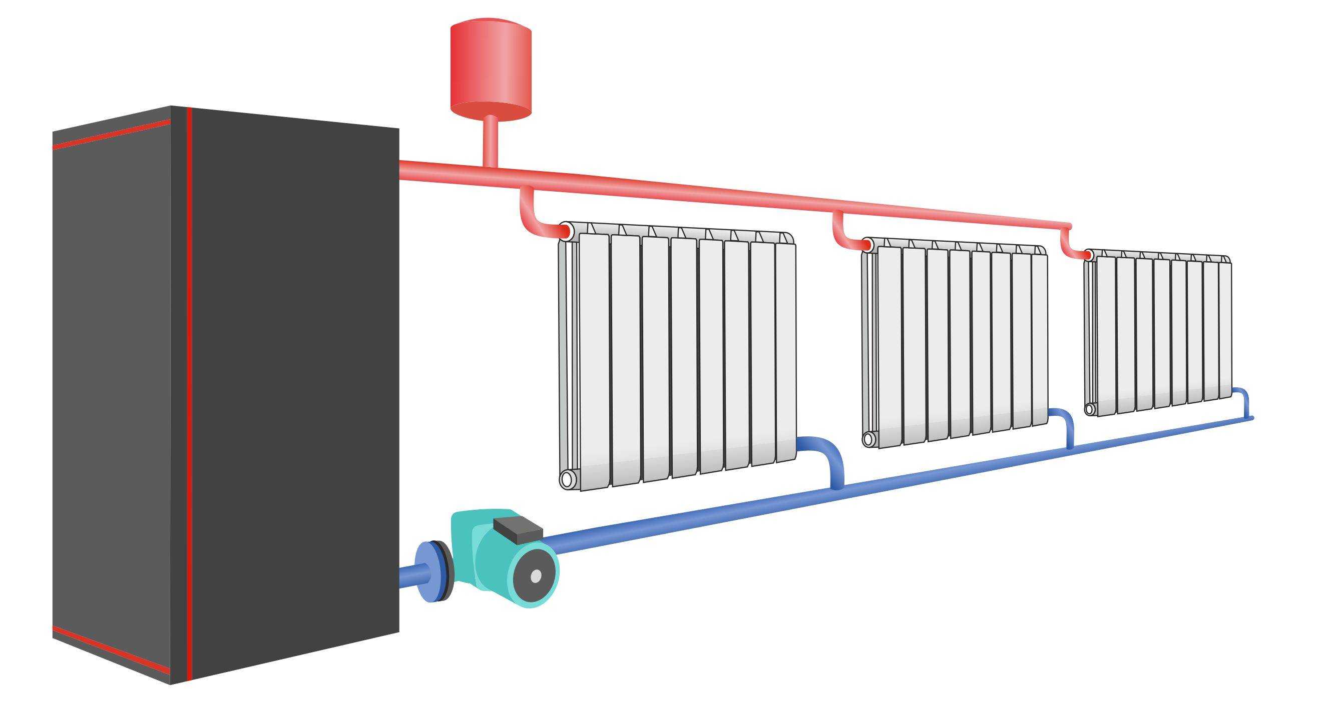 Схемы двухтрубных систем отопления для частного дома - системы отопления