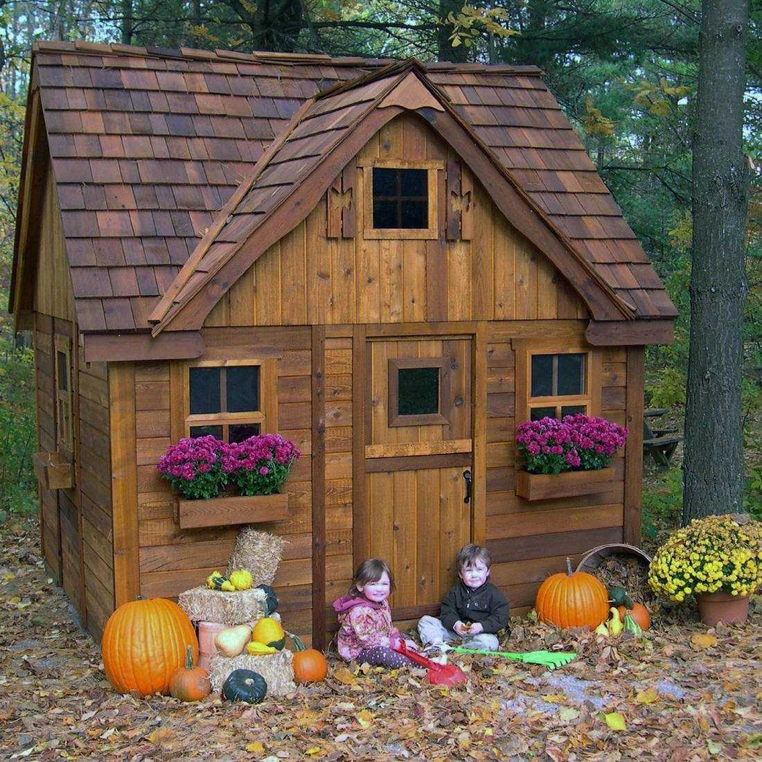 Деревянный домик для детей своими руками на дачу фото с размерами