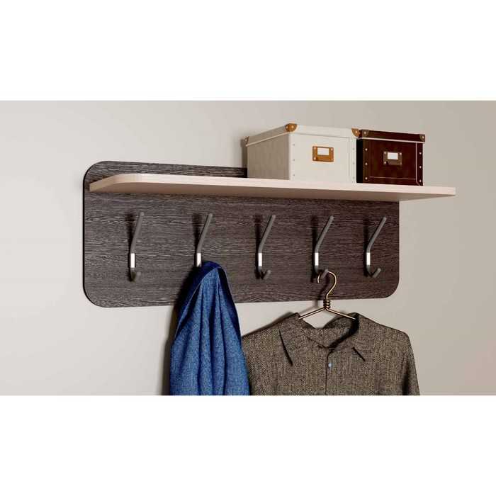 Вешалка для одежды настенная в прихожую: обзор видов, фото с полками, деревянные, металлические