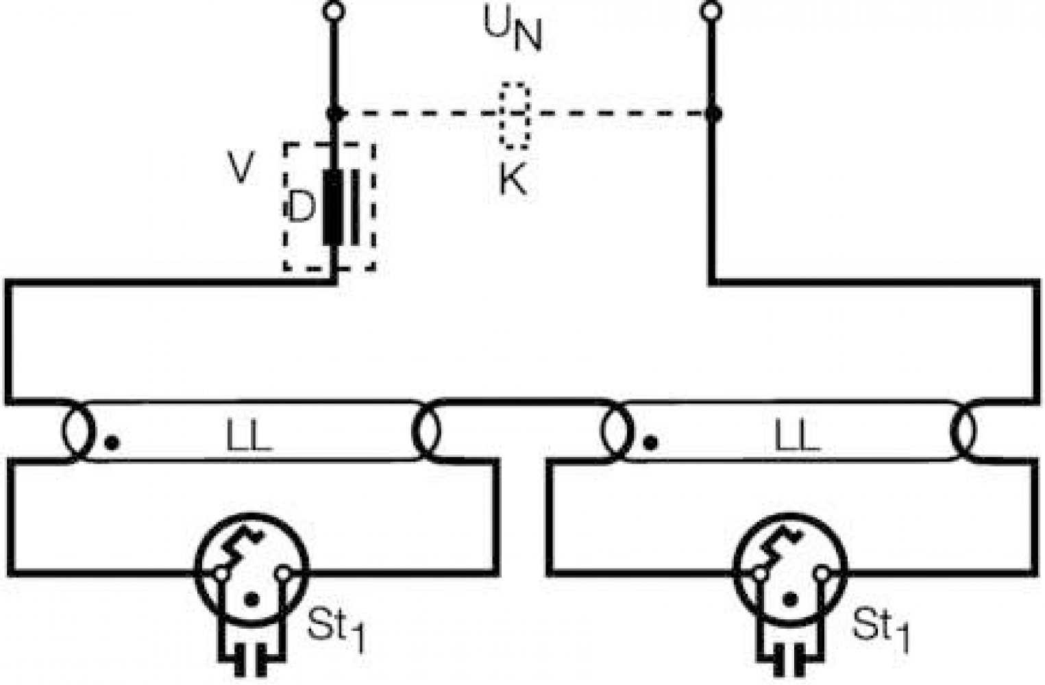 Способов подключения люминесцентных ламп может быть несколько Опишем подробно наиболее часто используемые схемы подключения с дросселем и без него