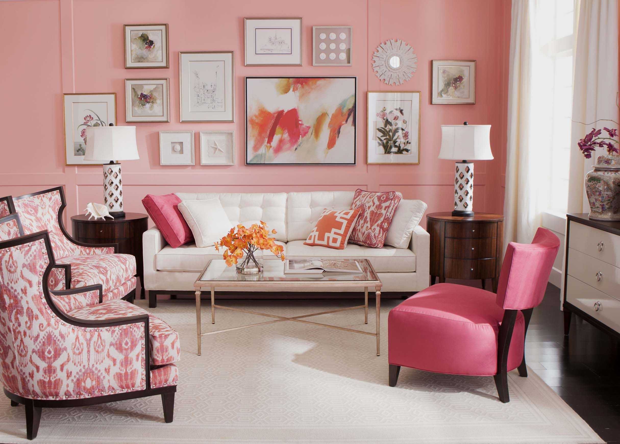 С какими цветами сочетается розовый цвет в интерьере?