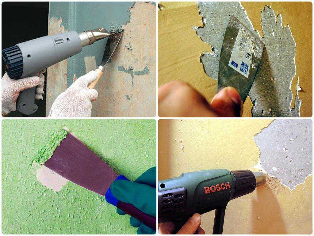 Подготовка стены к удалению краски