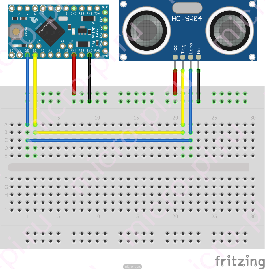 Как сделать ультразвуковой дальномер на hc-sr04 и arduino