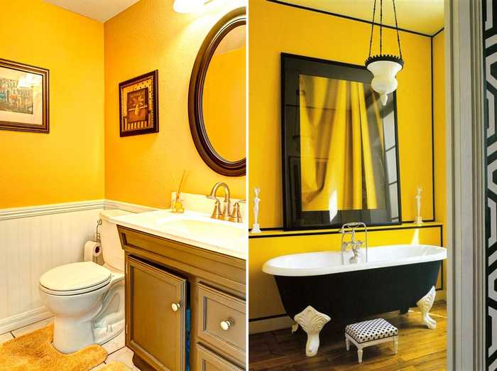 Дизайн желтой ванной комнаты: идеи оформления и реальные фото примеры