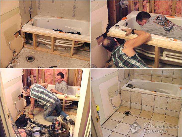 Как закрепить ванну к стене, полу и другие способы