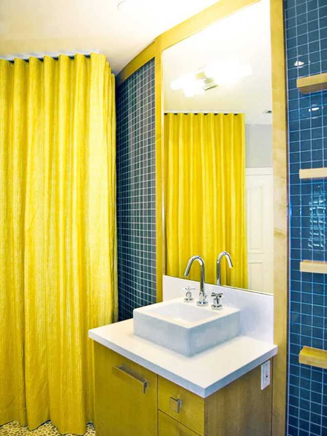 Желтая ванная комната: оформление плитки, раковины и других предметов интерьера, видео и фото
